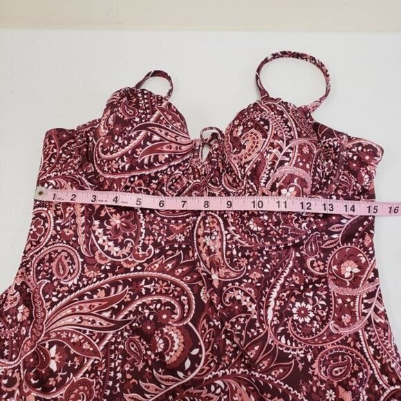 Kona Sol Paisley Print One Piece Swimsuit Size Large 12-14 - Picture 11 of 12